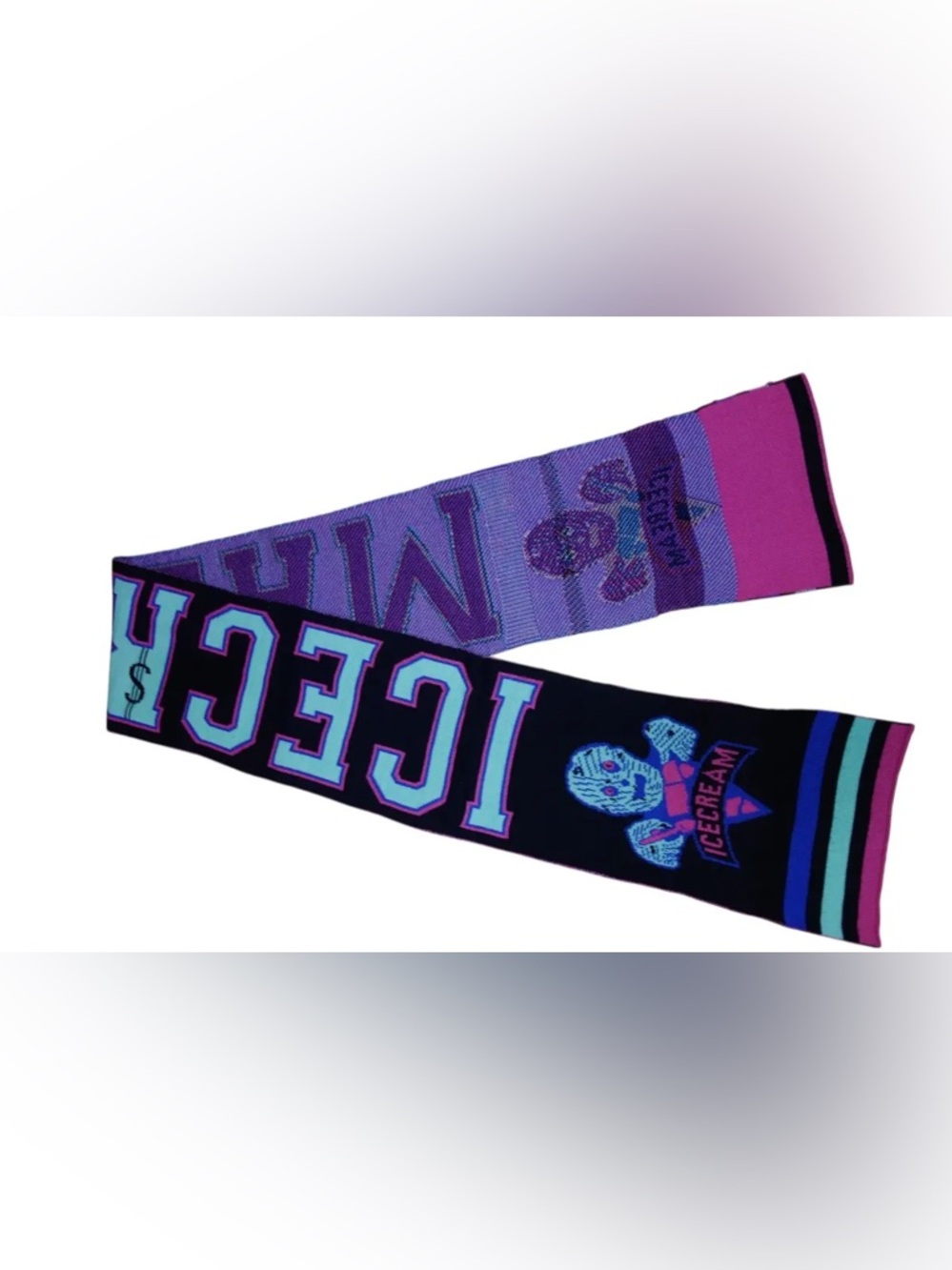 Billionaire Boys Club ICECREAM Scarf Black Purple Blue Streetwear Rare DEADSTOCK - Picture 4 of 7